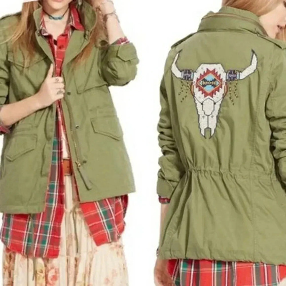 Polo Ralph Lauren Beaded Military Army Field Jacket Size XS - Picture 1 of 12